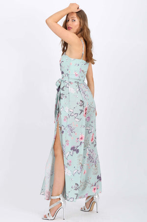 MISS PINKI Maria Maxi Jumpsuit in blue floral