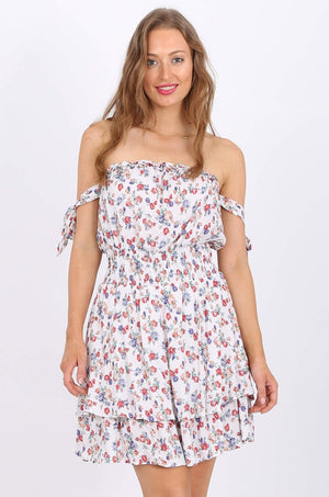 MISS PINKI Lyla Off shoulders dress in pink floral