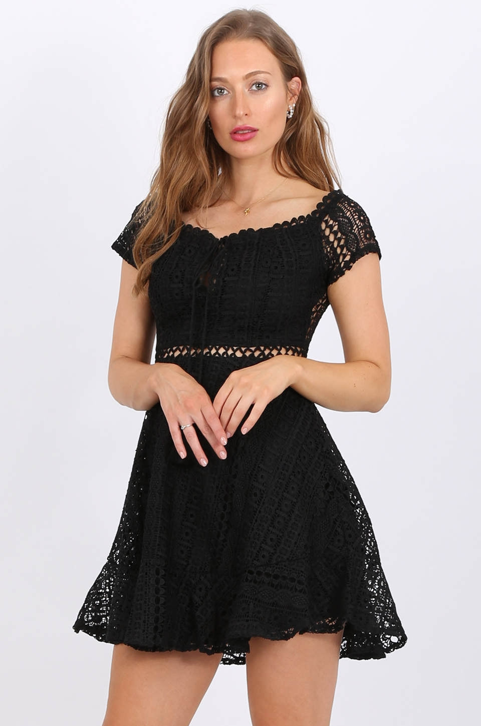 MISS PINKI Naomi Lace Dress in black