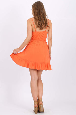 MISS PINKI Vera Trimmed mini dress in Orange