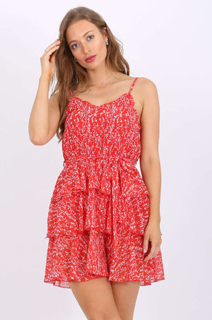 MISS PINKI Finlay Chiffon Dress in red