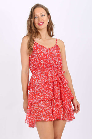 MISS PINKI Finlay Chiffon Dress in red