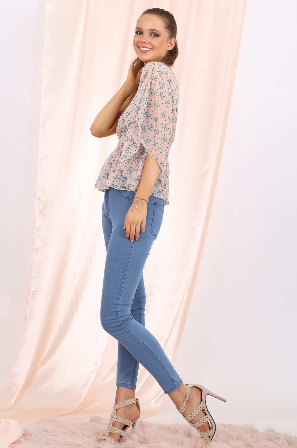 London chiffon top in pink