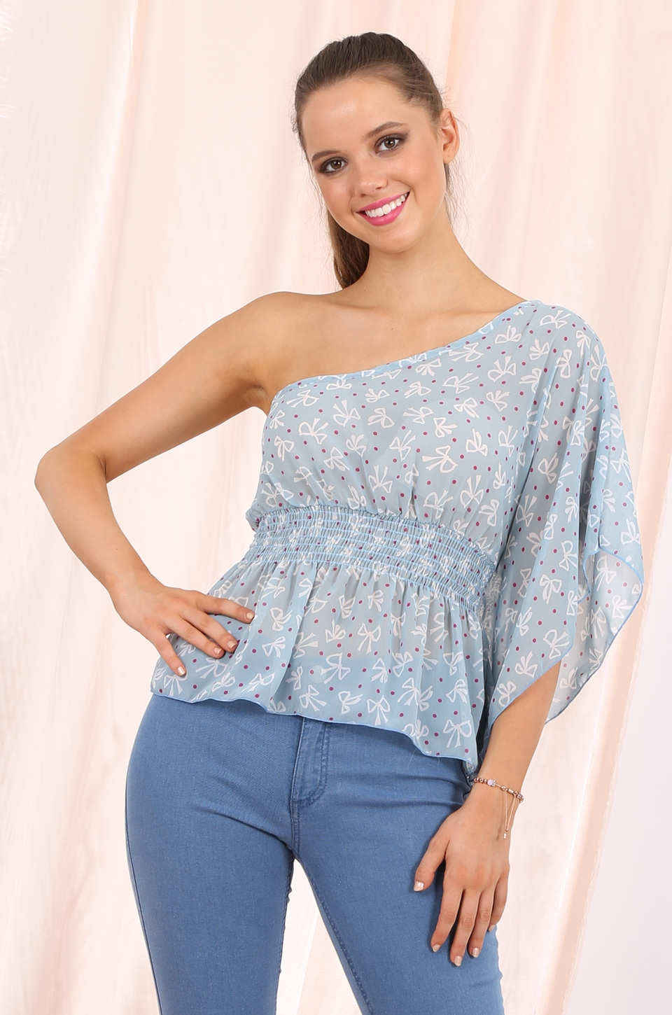 London chiffon top in blue