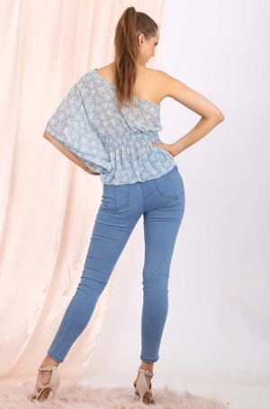 London chiffon top in blue