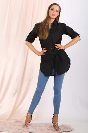 Callie long shirt in black