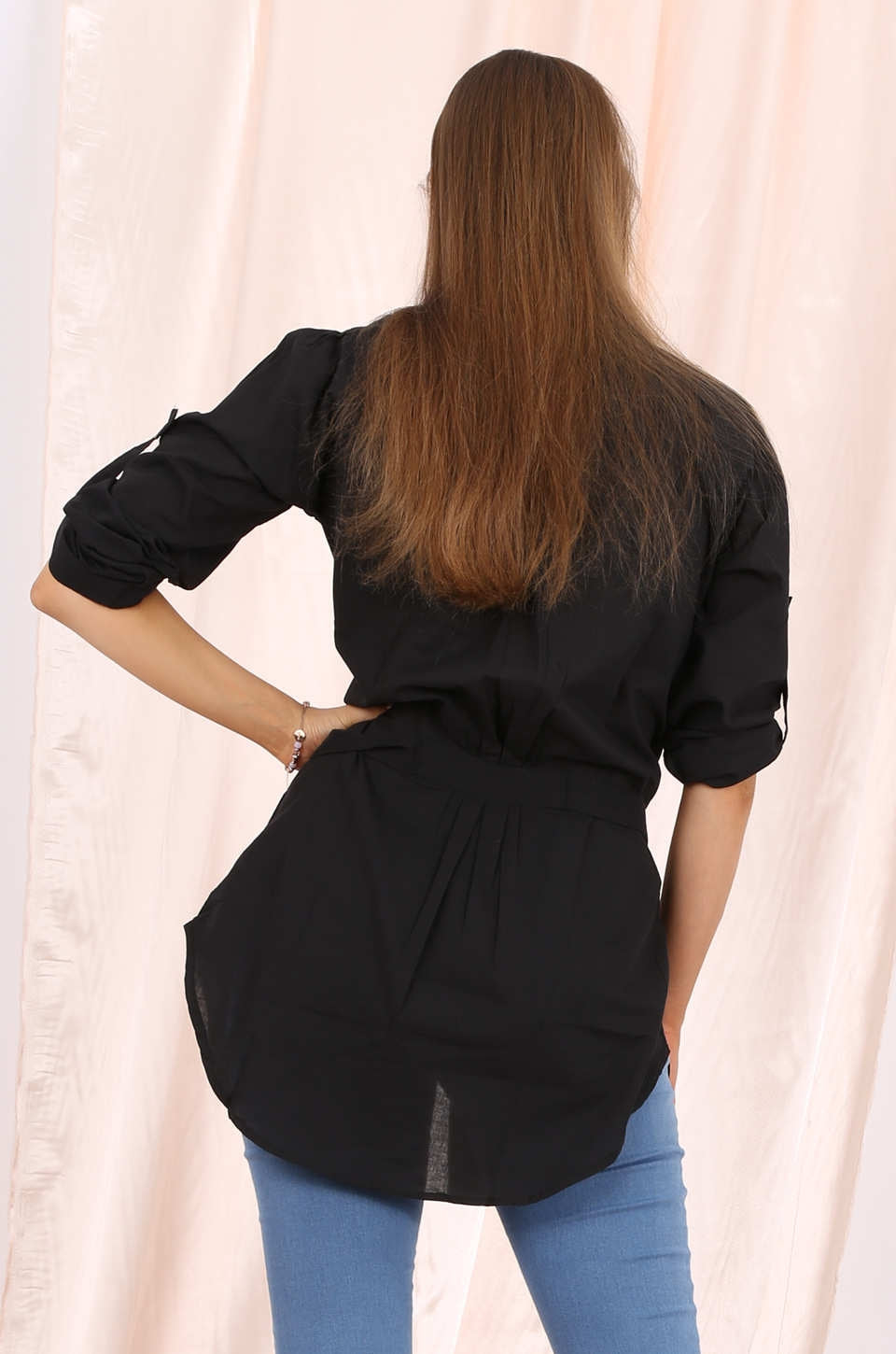 Callie long shirt in black