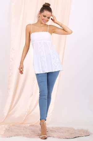 Amara long top in white