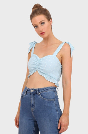 Sydney cropped top in powder blue