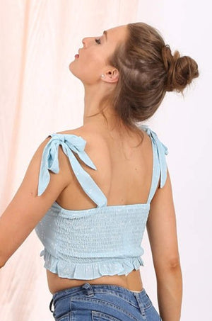 Sydney cropped top in powder blue