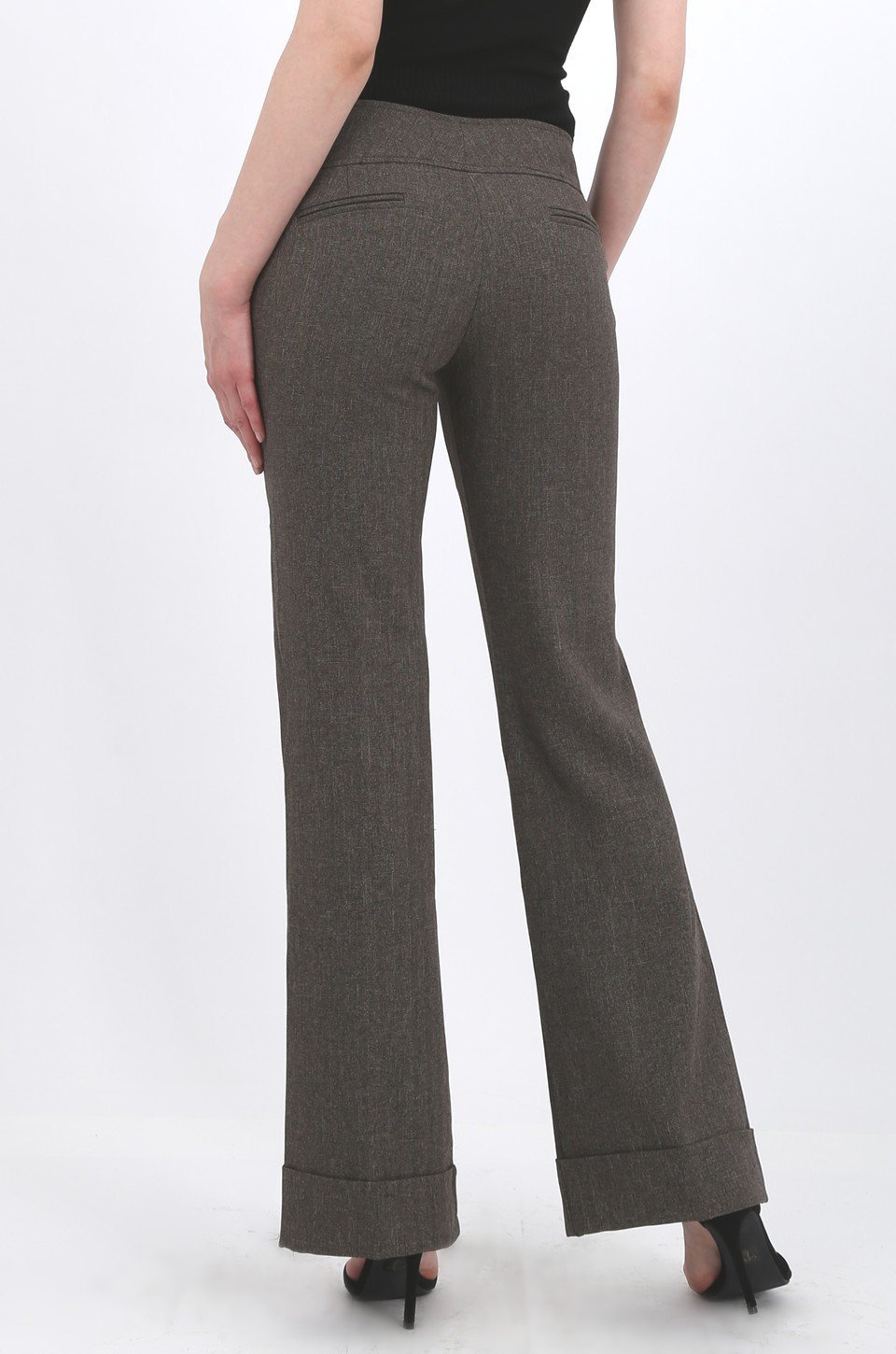 MISS PINKI Sage tailored cuffed work pants in coffee brown