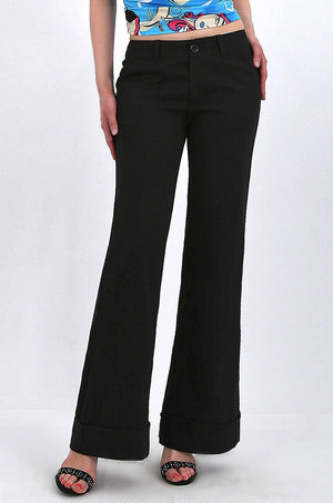 MISS PINKI Millie tailored cuffed work pants in Black