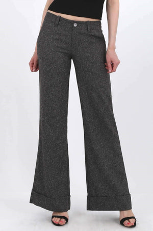 MISS PINKI Lena tailored vintage cuffed work pants in Charcoal