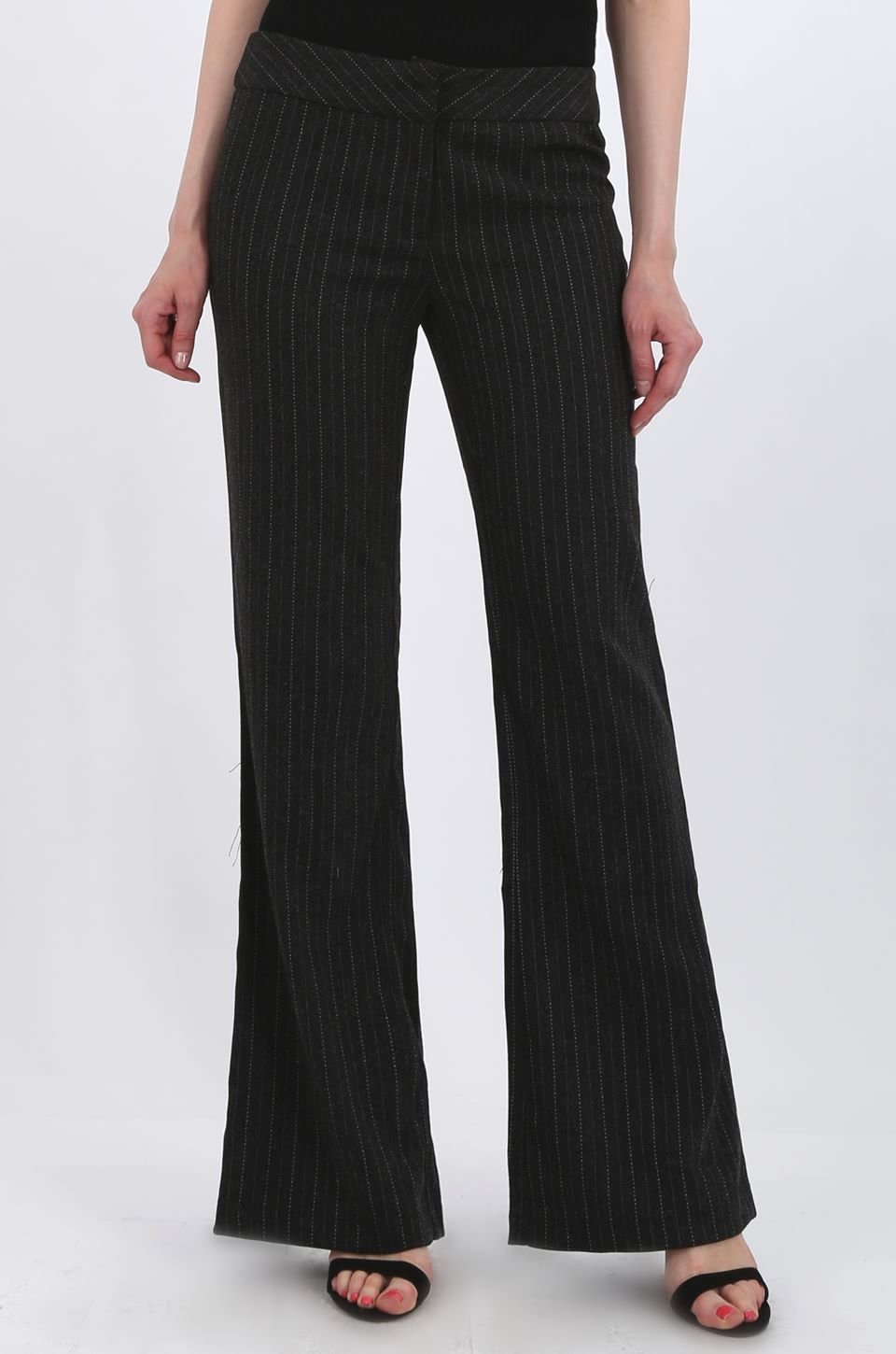 MISS PINKI Londyn tailored work pants in grey stripe