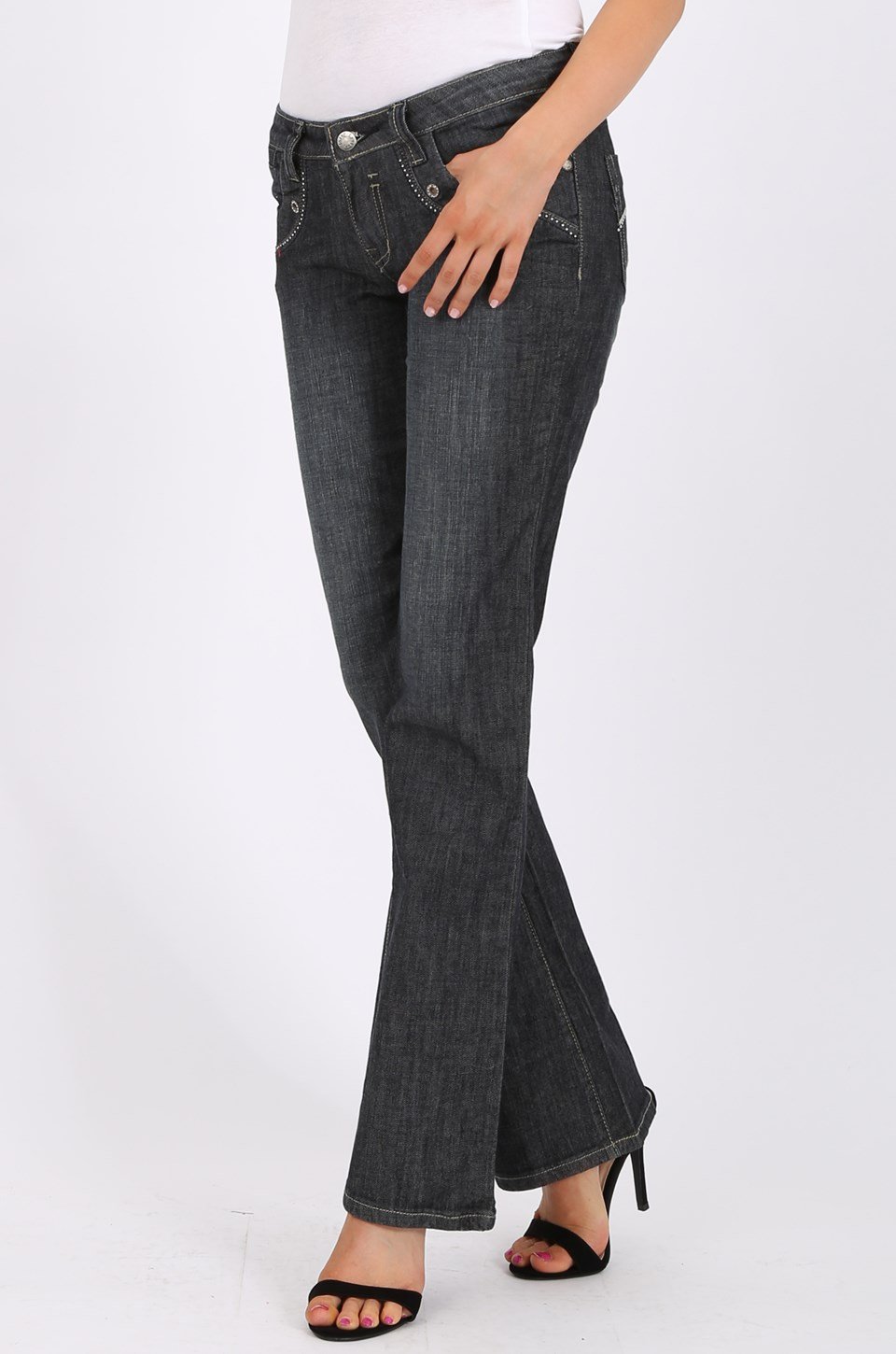 MISS PINKI Rebecca bootlegs Jeans in black
