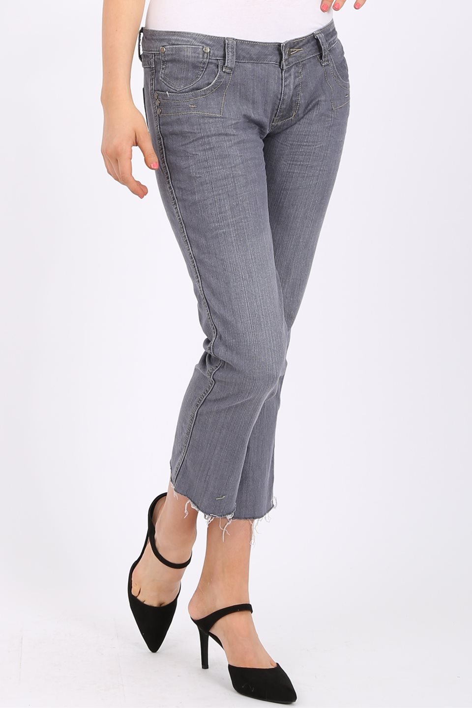 MISS PINKI River cropped jeans in grey