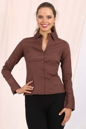 Alivia fitted shirt in brown