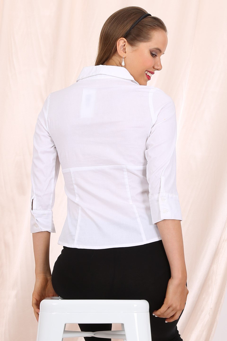 Julianna fitted shirt in white