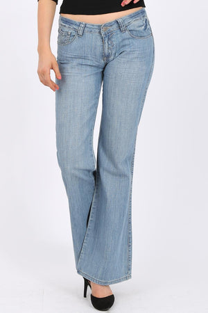 MISS PINKI Lily Wide leg jeans in light blue