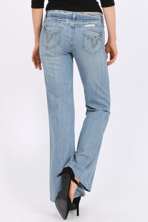 MISS PINKI Lily Wide leg jeans in light blue