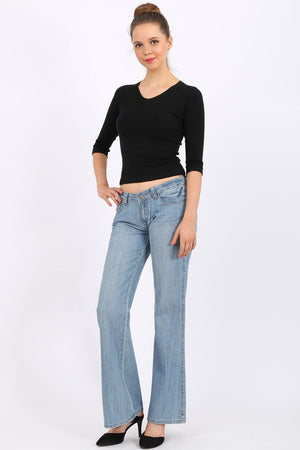 MISS PINKI Lily Wide leg jeans in light blue