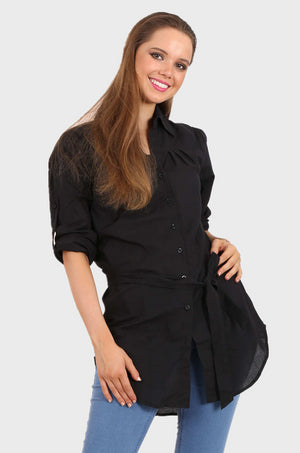 Callie long shirt in black