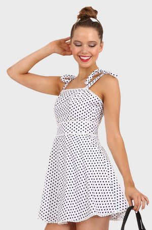MISS PINKI Alyssa Polka Dots Dress skater dress mini dress in white