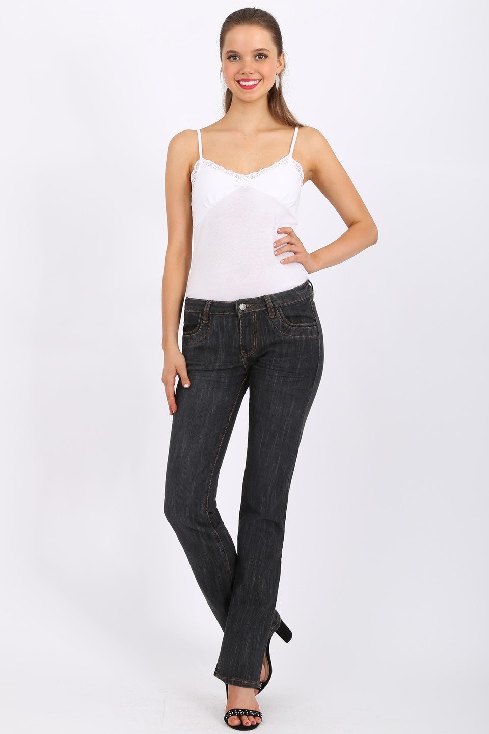 MISS PINKI Maia bootlegs Jeans in black wash