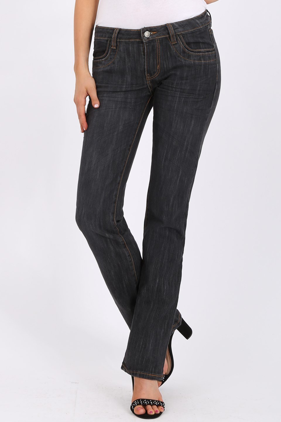 MISS PINKI Maia bootlegs Jeans in black wash