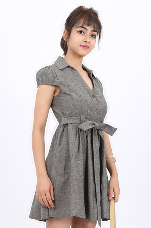 MISS PINKI Genesis linen shirt dress