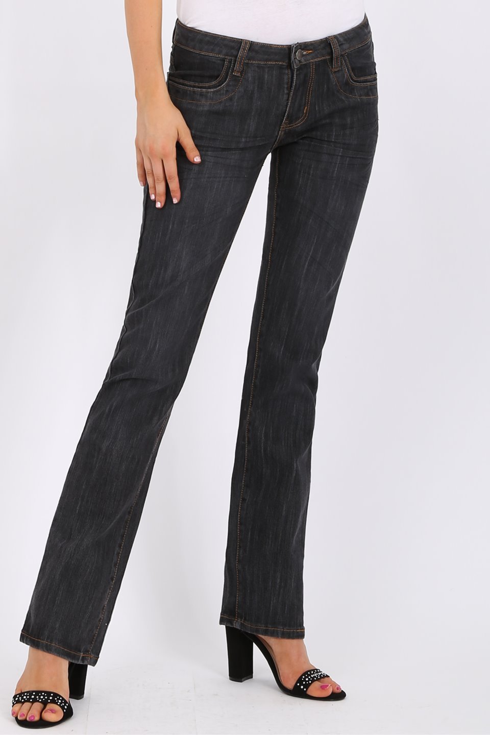 MISS PINKI Maia bootlegs Jeans in black wash