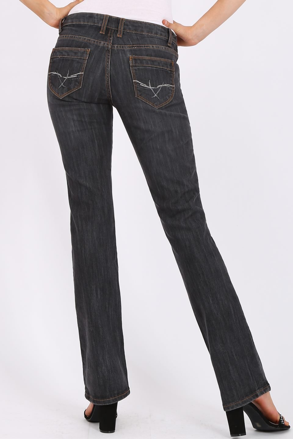 MISS PINKI Maia bootlegs Jeans in black wash