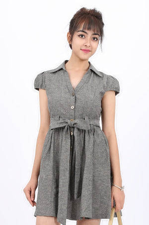 MISS PINKI Genesis linen shirt dress