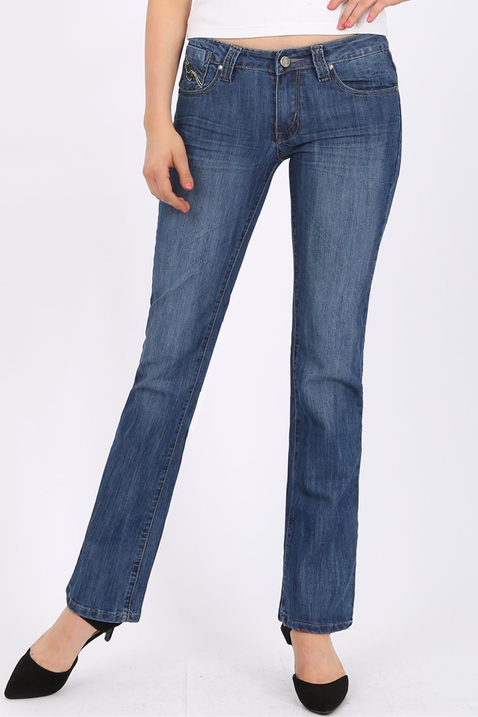 MISS PINKI Alexia straight leg Jeans in blue