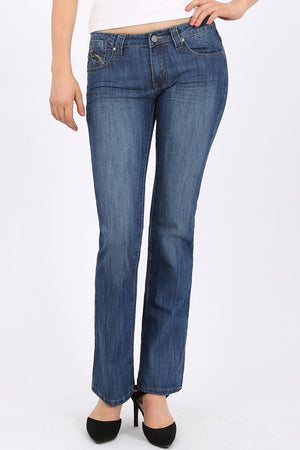 MISS PINKI Alexia straight leg Jeans in blue