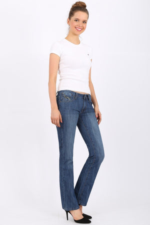 MISS PINKI Alexia straight leg Jeans in blue