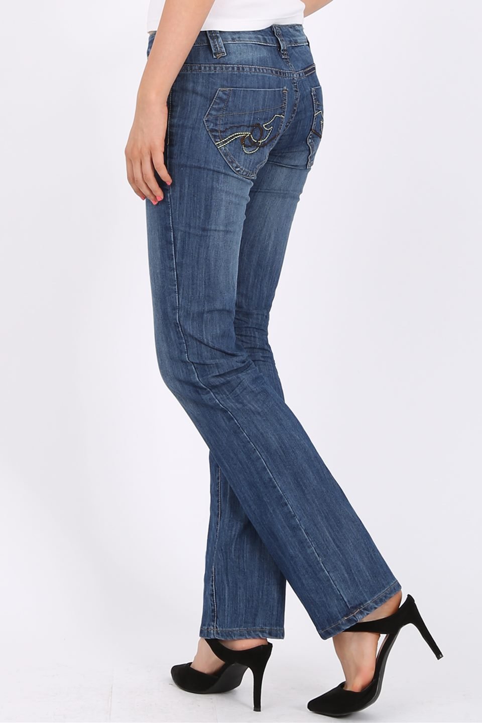 MISS PINKI Alexia straight leg Jeans in blue