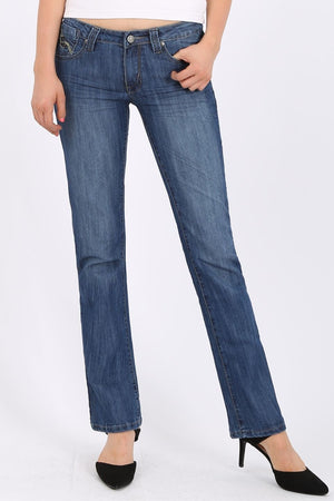 MISS PINKI Alexia straight leg Jeans in blue