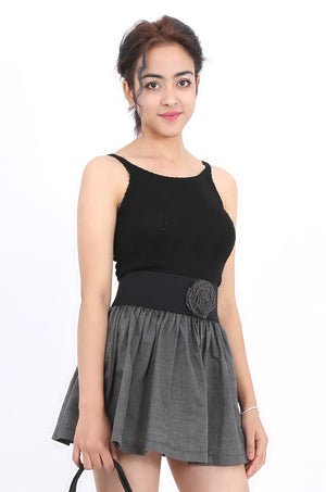 MISS PINKI Valentina knitwear top - black - knitwear cami - Petite