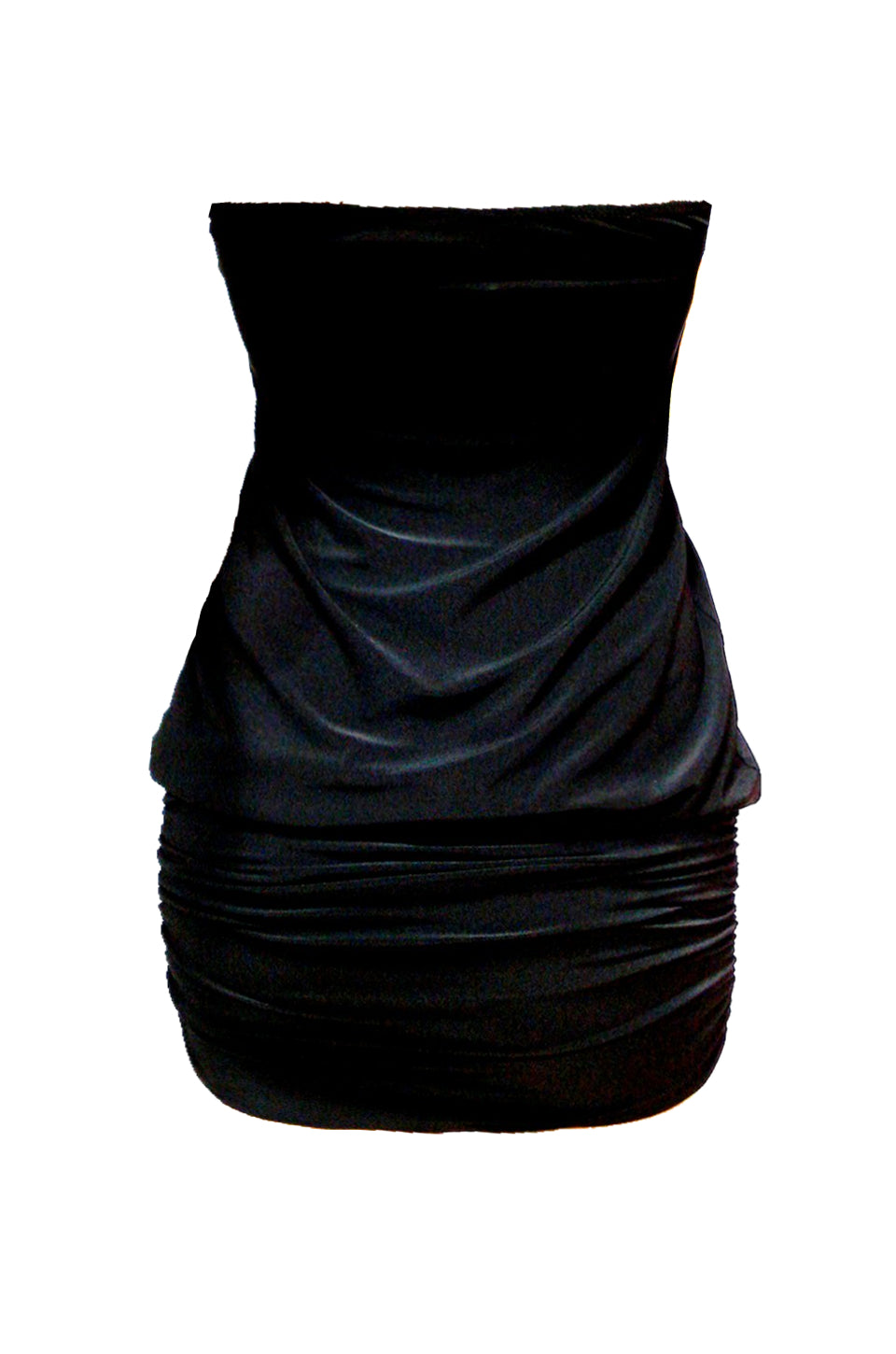 MISS PINKI Amber bandeau party mini dress in slinky knit fabric - black