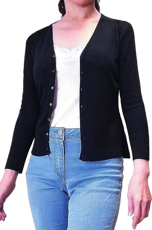 Catherina 7/8 Sleeve Cardigan in black