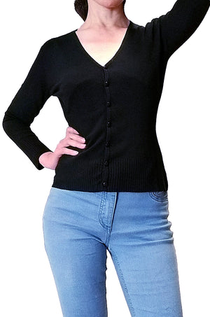 Catherina 7/8 Sleeve Cardigan in black