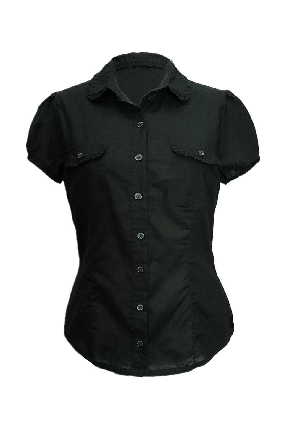 Ruth pocket short sleeves shirt in black