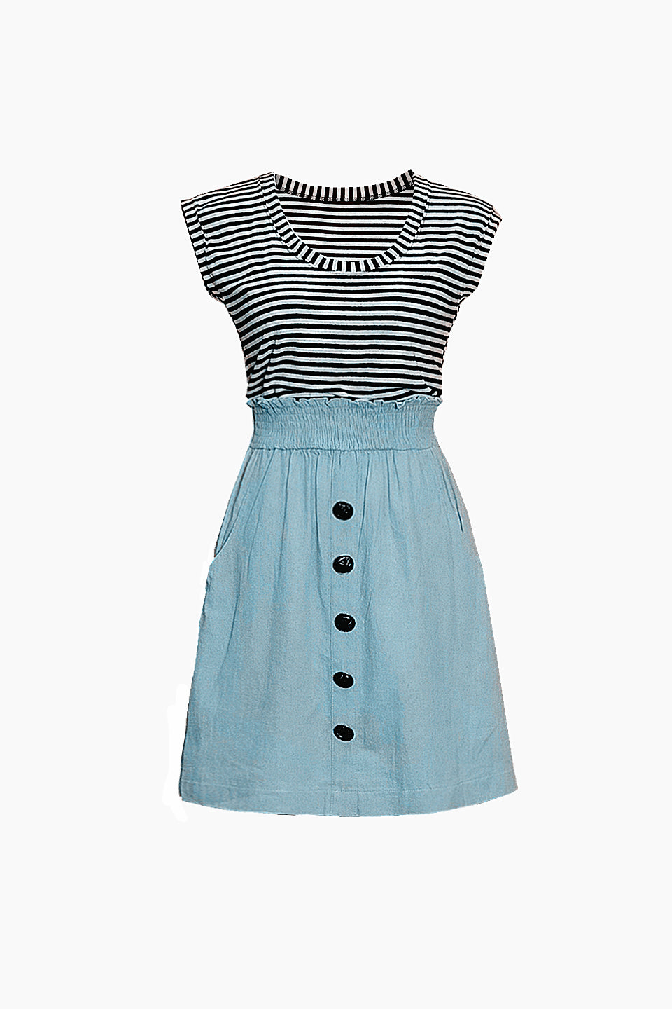 MISS PINKI Kali Knitted top denim dress