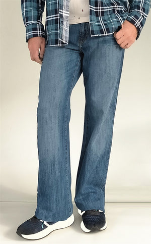 Men JEANIUS JEANS Jeffrey Relaxed Bootcut Jeans in blue - Mid rise