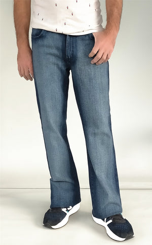 Men JEANIUS JEANS Joseph Relaxed Bootcut stretch Jeans in blue - Mid rise