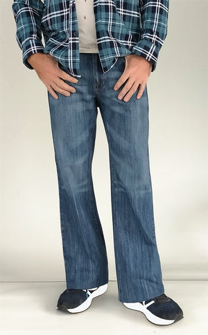 Men JEANIUS JEANS Steven relaxed Bootcut Jeans in blue - Mid rise