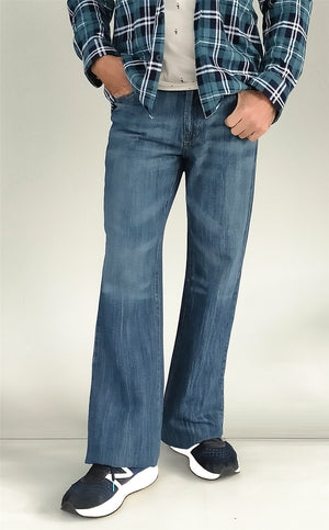 Men JEANIUS JEANS Steven relaxed Bootcut Jeans in blue - Mid rise