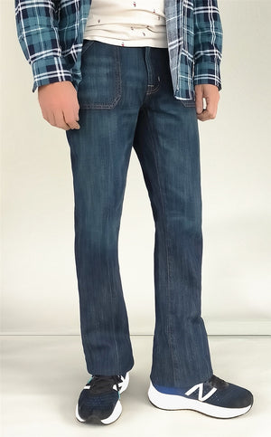 Men JEANIUS JEANS James Relaxed Bootcut Jeans in dark blue - Mid rise