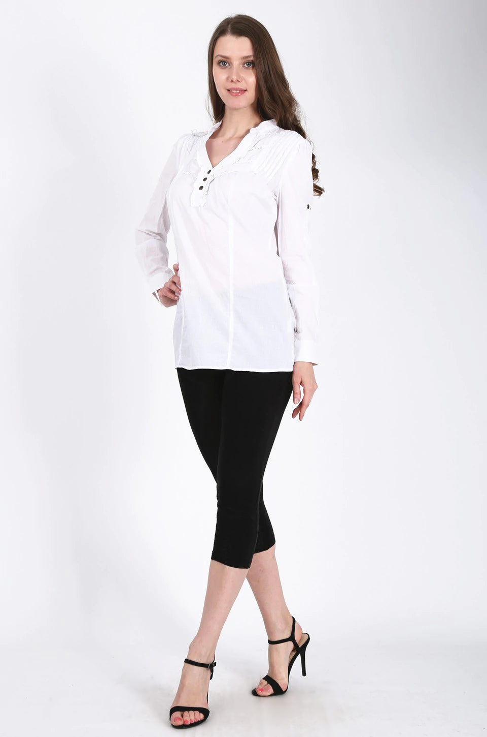 Reagan Long Shirt in white